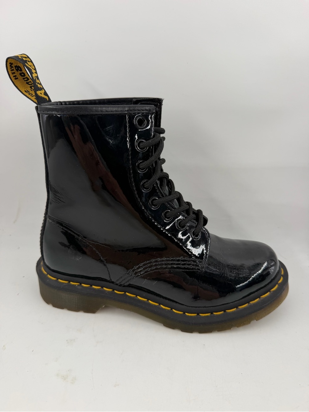 Dr Martens 1460 Lace-Up Combat Boot -SZ 5- Yellow Stitching